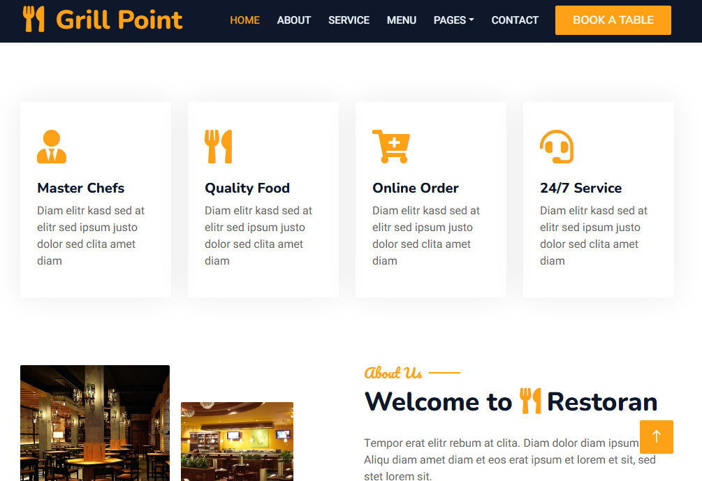 Grill Point Menu Page